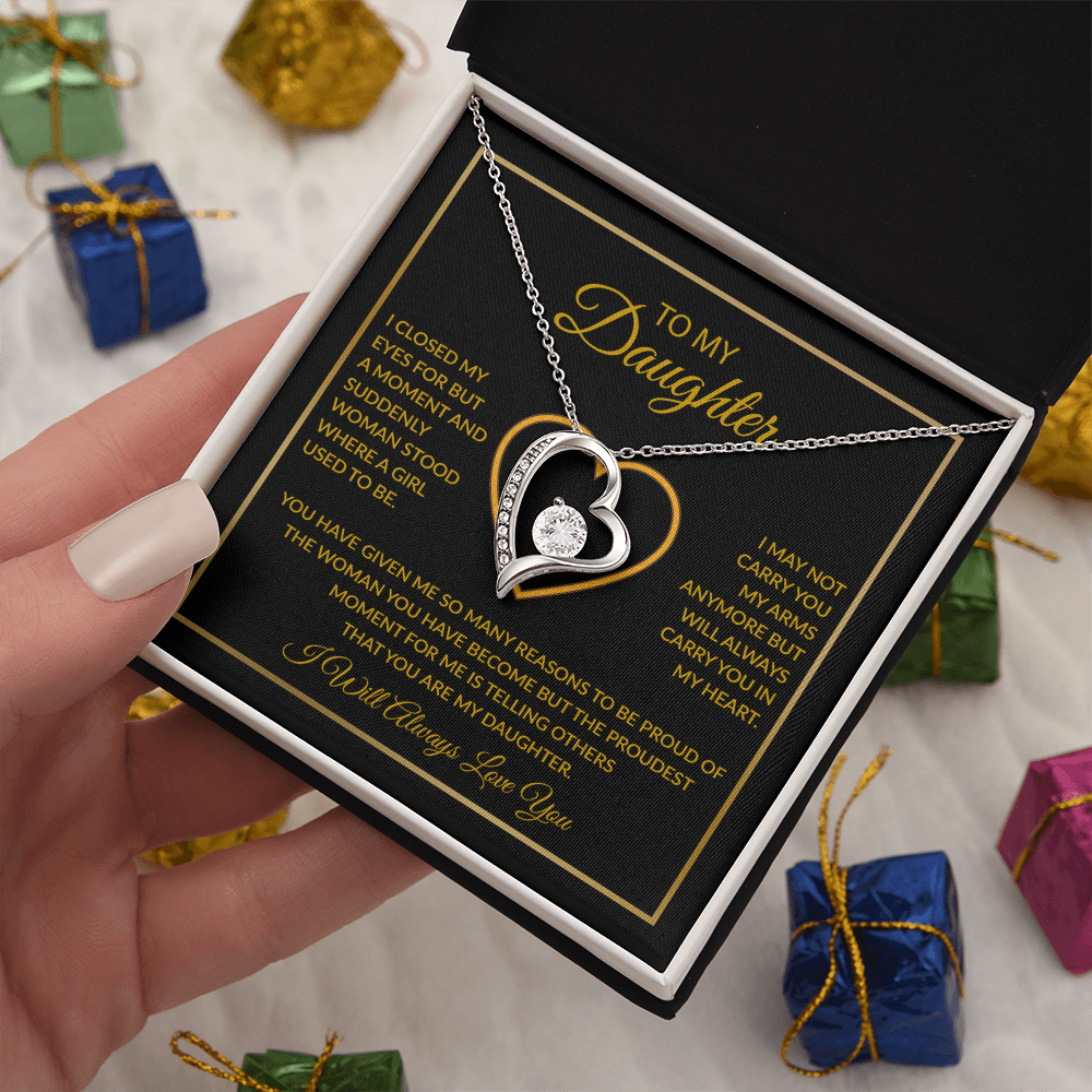 To My Daughter Necklace, Gift for Daughter from Dad, Daughter Father Necklace 27_11_Gold