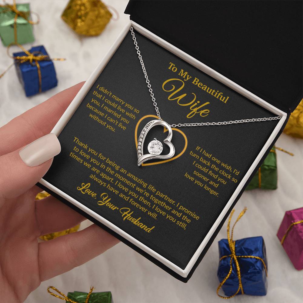 To My Wife Necklace, Gift For Wife, Anniversary Gift For Wife, Necklace For Wife 12_6_Gold