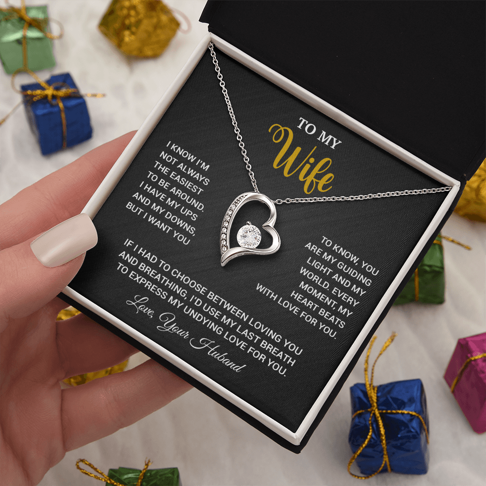 To My Wife Necklace, Gift For Wife, Anniversary Gift For Wife, Necklace For Wife 16_9_Black