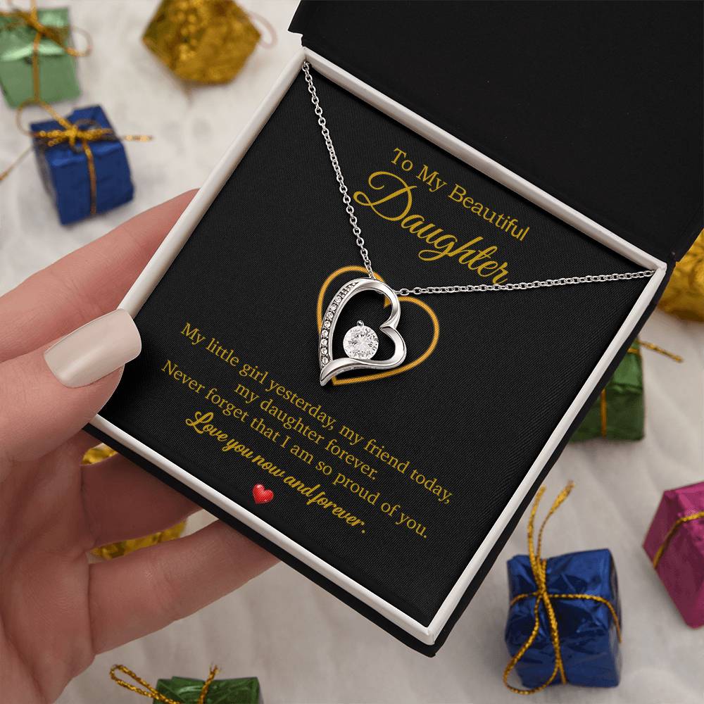 To My Daughter Necklace, Gift For Daughter From Dad, Daughter Father Necklace 10_7_Gold
