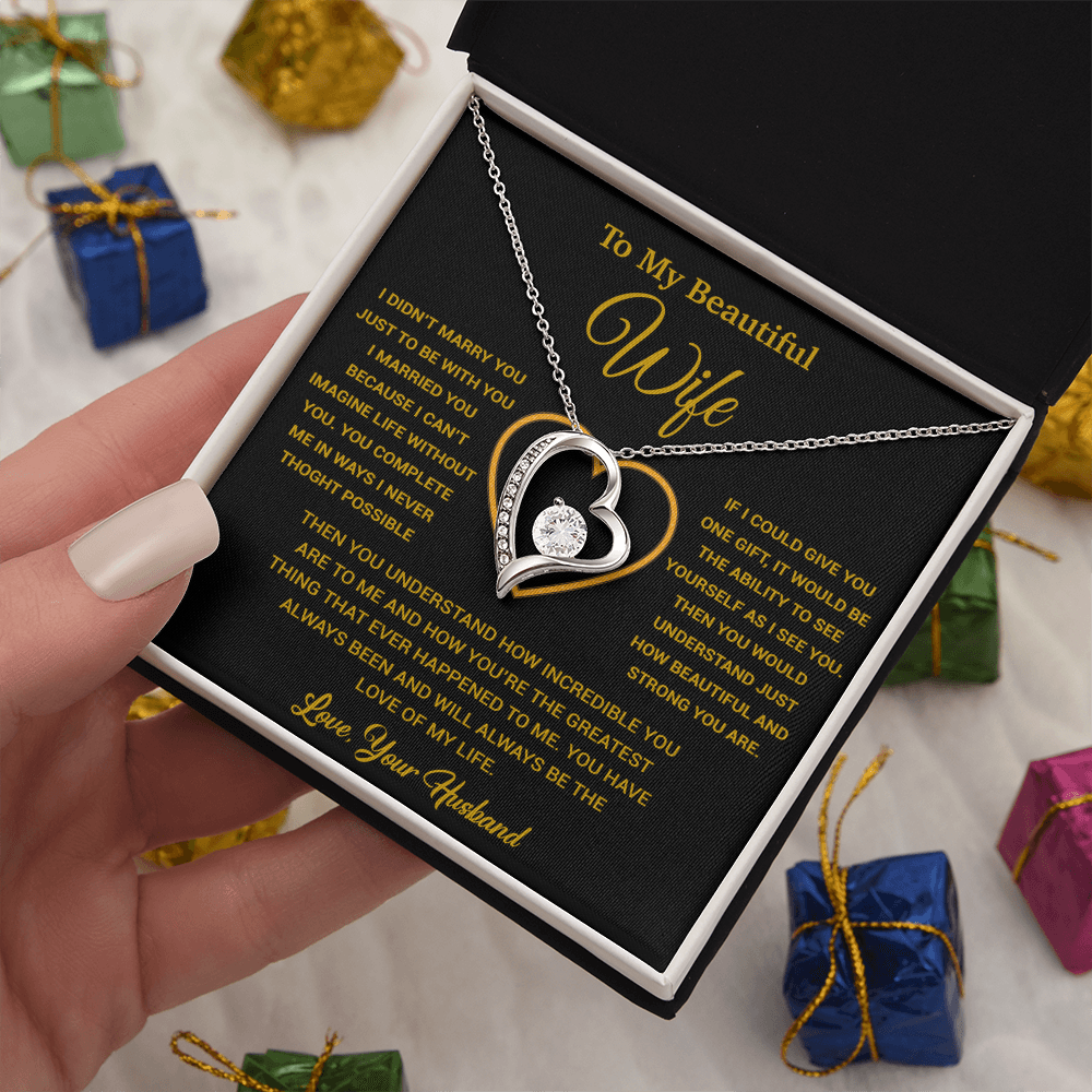 To My Wife Necklace, Gift For Wife, Anniversary Gift For Wife, Necklace For Wife 4_2_Gold