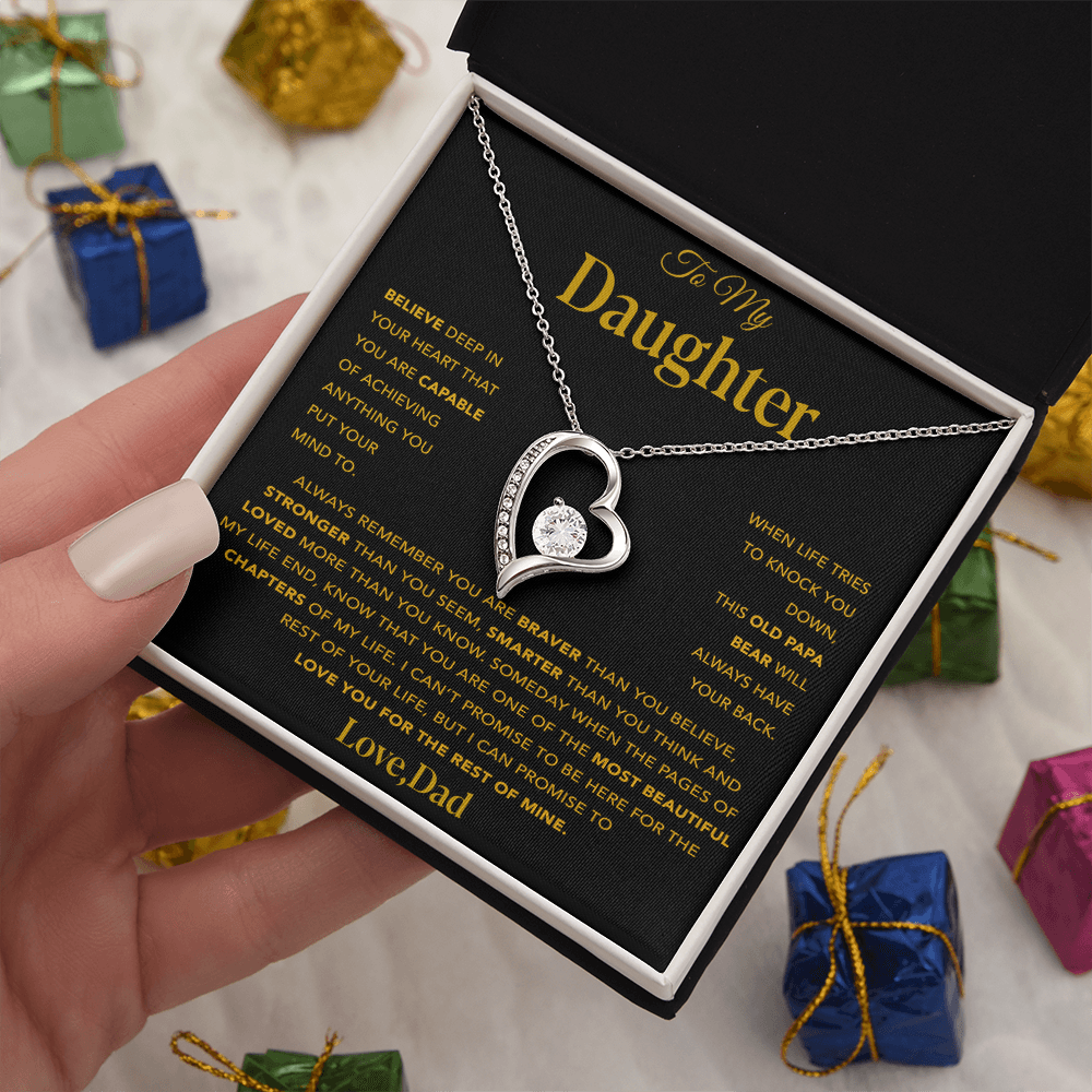 To My Daughter Necklace, Gift For Daughter From Dad, Daughter Father Necklace 13_12_Gold