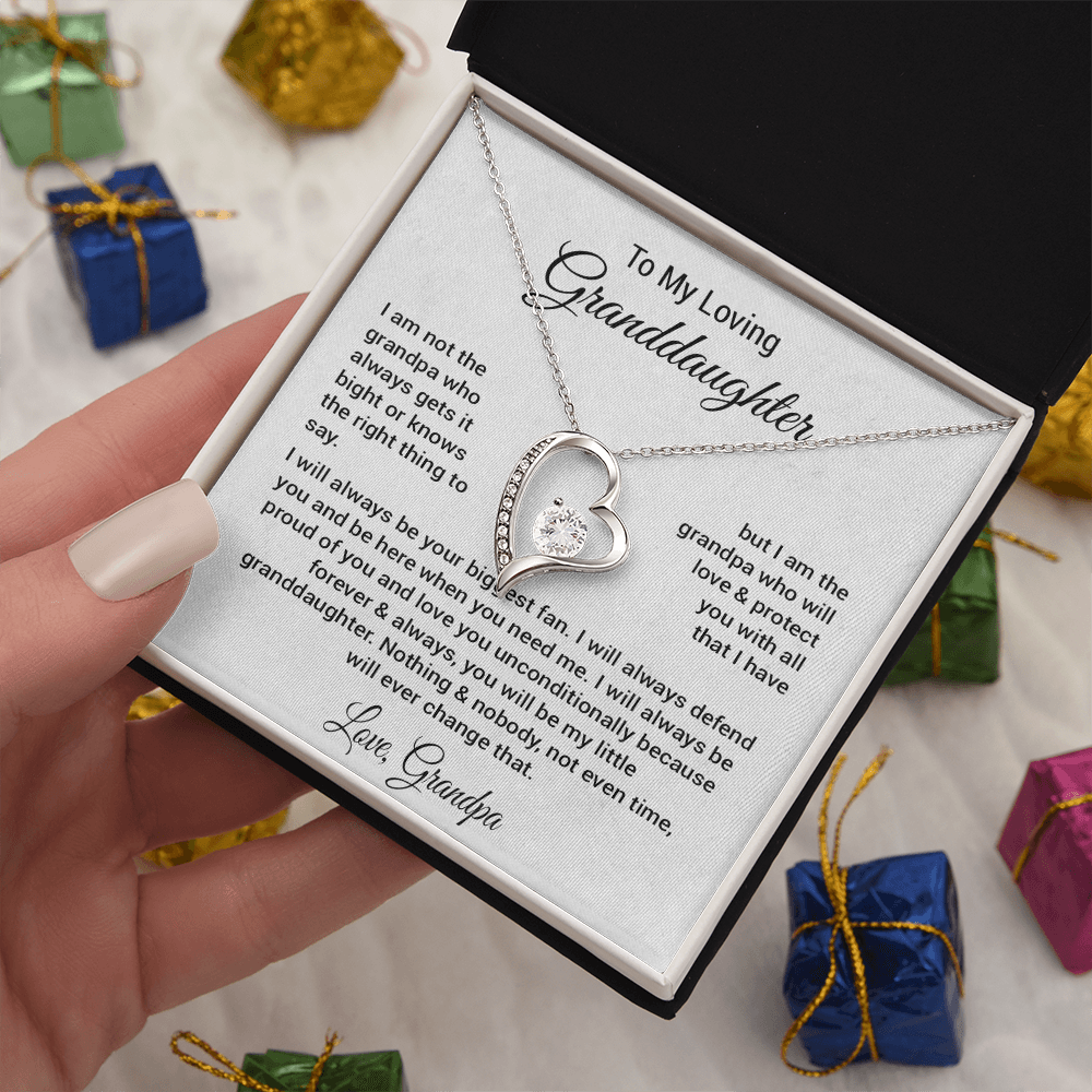 To My Granddaughter Necklace, Xmas Birthday Gift For Granddaughter from Grandpa 1_11_White