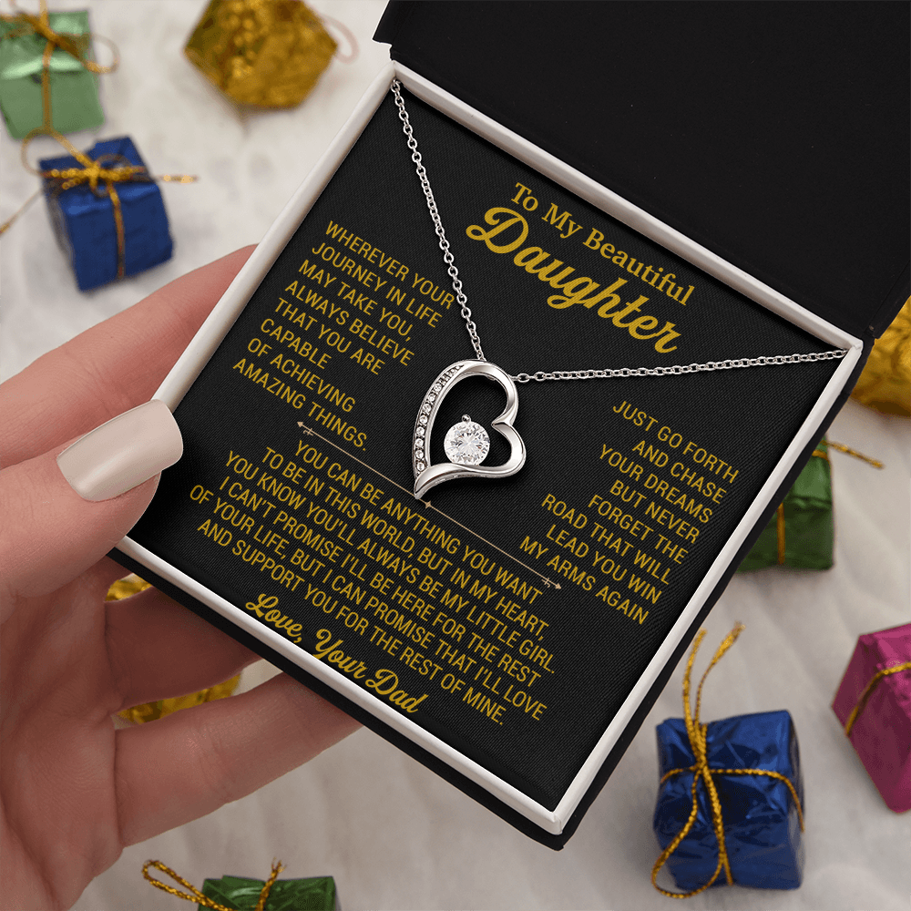 To My Daughter Necklace, Daughter Father Necklace, Daughter Gift From Dad 18_8_Gold