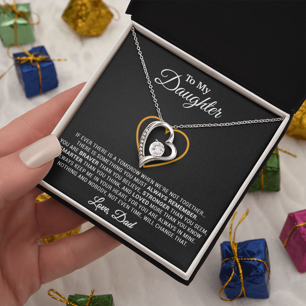 To My Daughter Necklace, Gift for Daughter from Dad, Father Daughter Necklace 12_12_Black