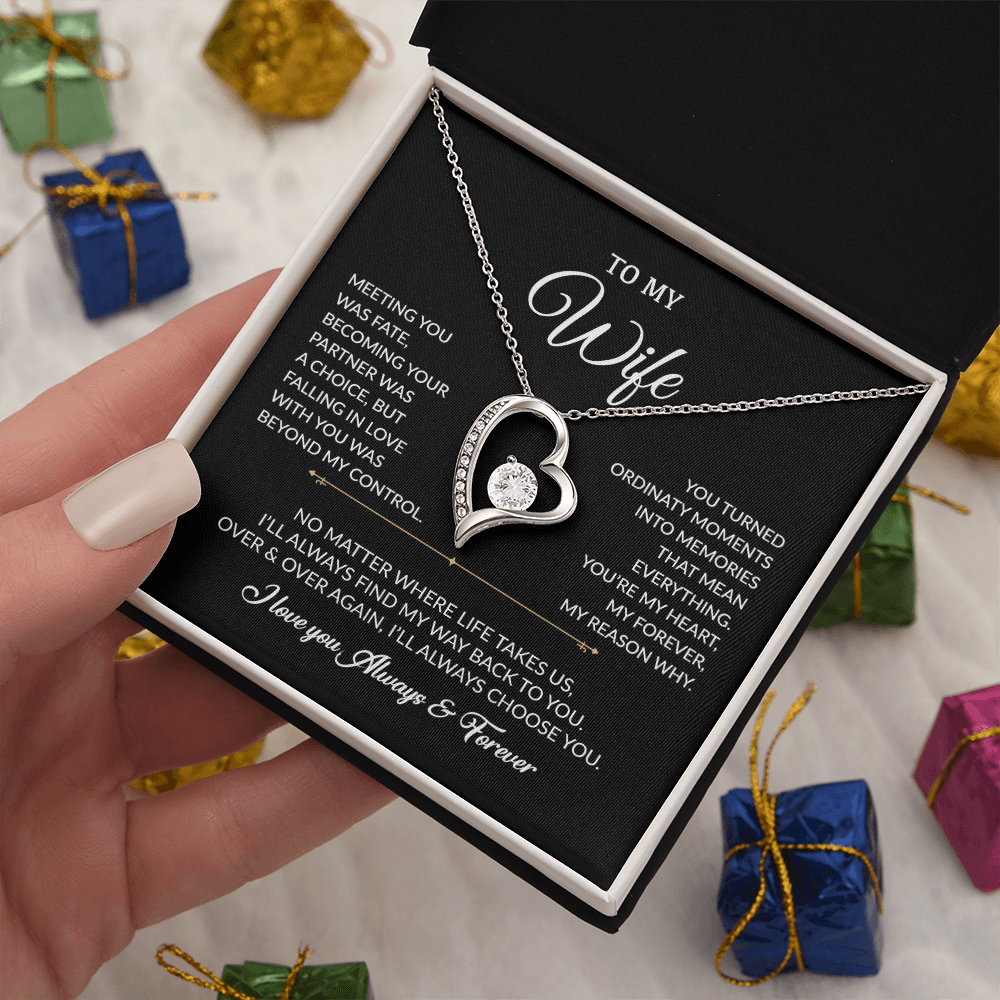 To My Wife Necklace, Gift For Wife, Anniversary Gift For Wife, Necklace For Wife 3_8_Black