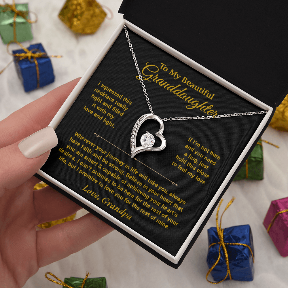 To My Granddaughter Necklace, Birthday Gift For Granddaughter, Birthday Gifts 11_6_Gold