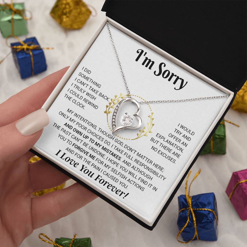 I'm Sorry Necklace Gifts, Apology Gifts For Her, Forgiveness Gift, Wife Gift 12_11_White