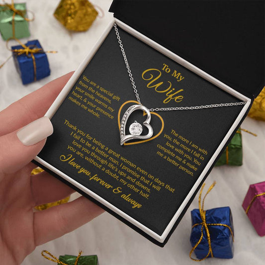 To My Wife Necklace, Gift For Wife, Anniversary Gift For Wife, Necklace For Wife 11_6_Gold