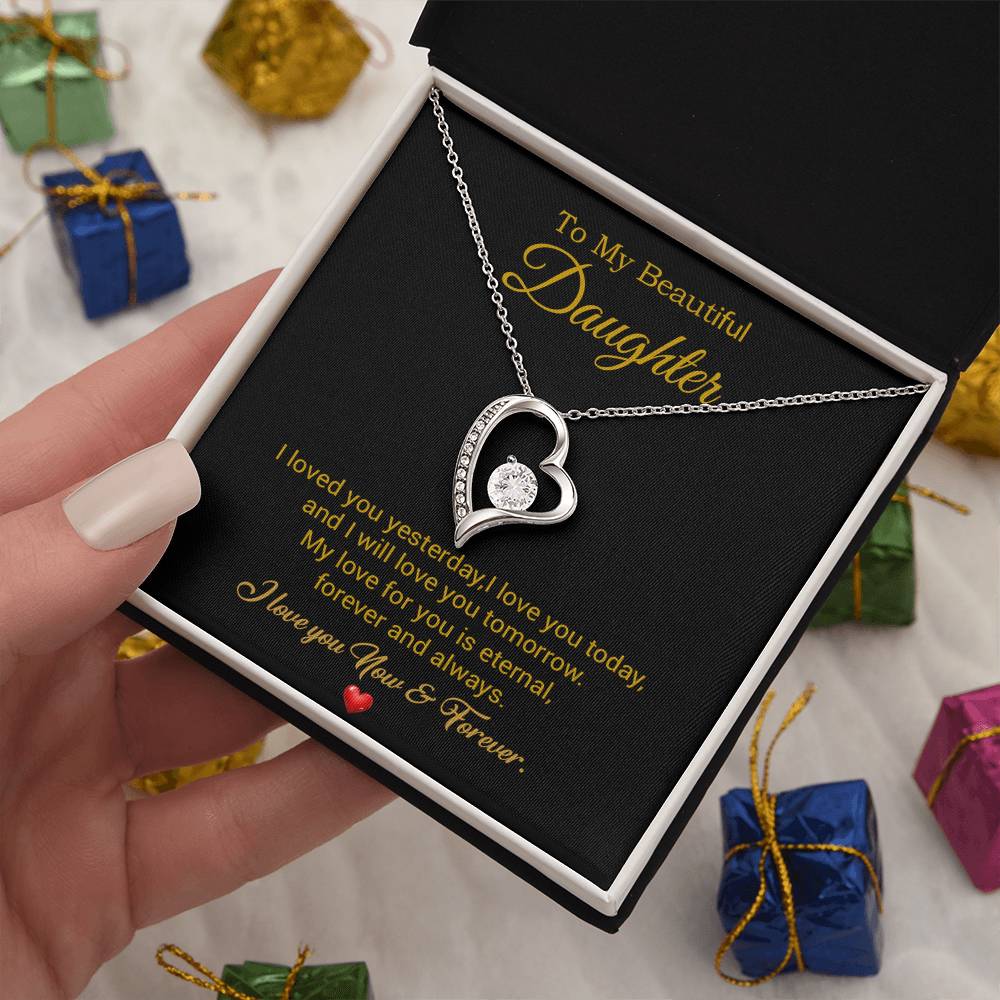To My Daughter Necklace, Gift For Daughter From Dad, Daughter Father Necklace 30_7_Gold