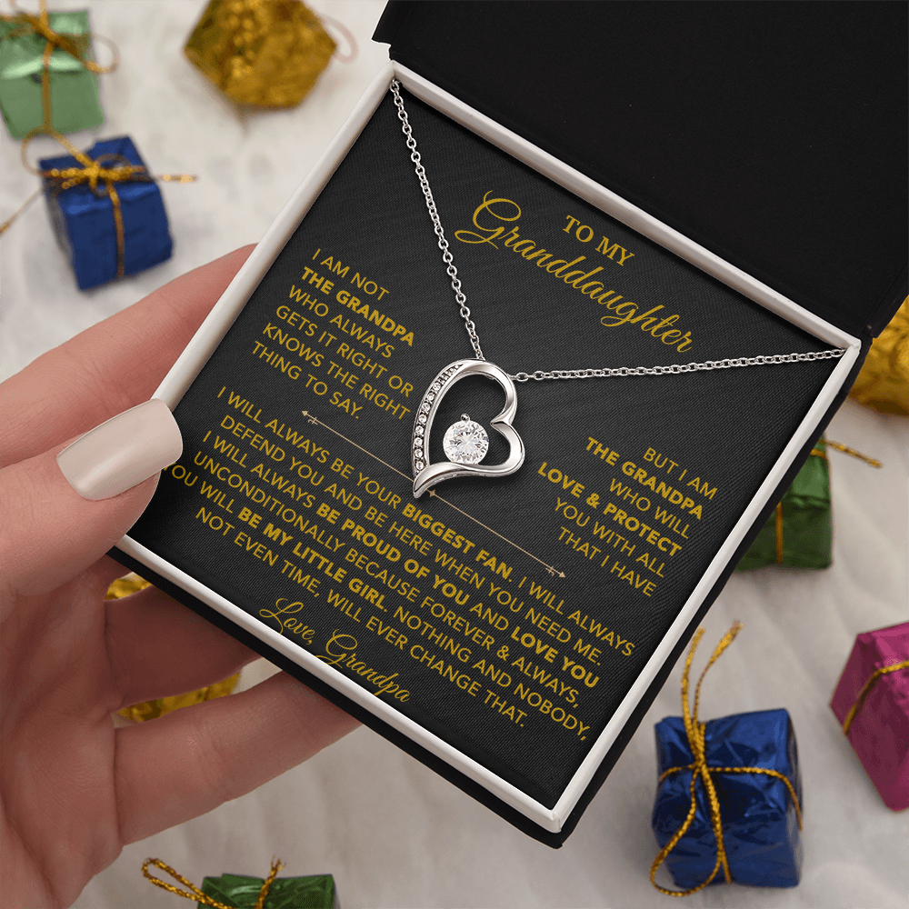 To My Granddaughter Necklace, Granddaughter Gift from Grandpa, Christmas Gift 28_8_Gold