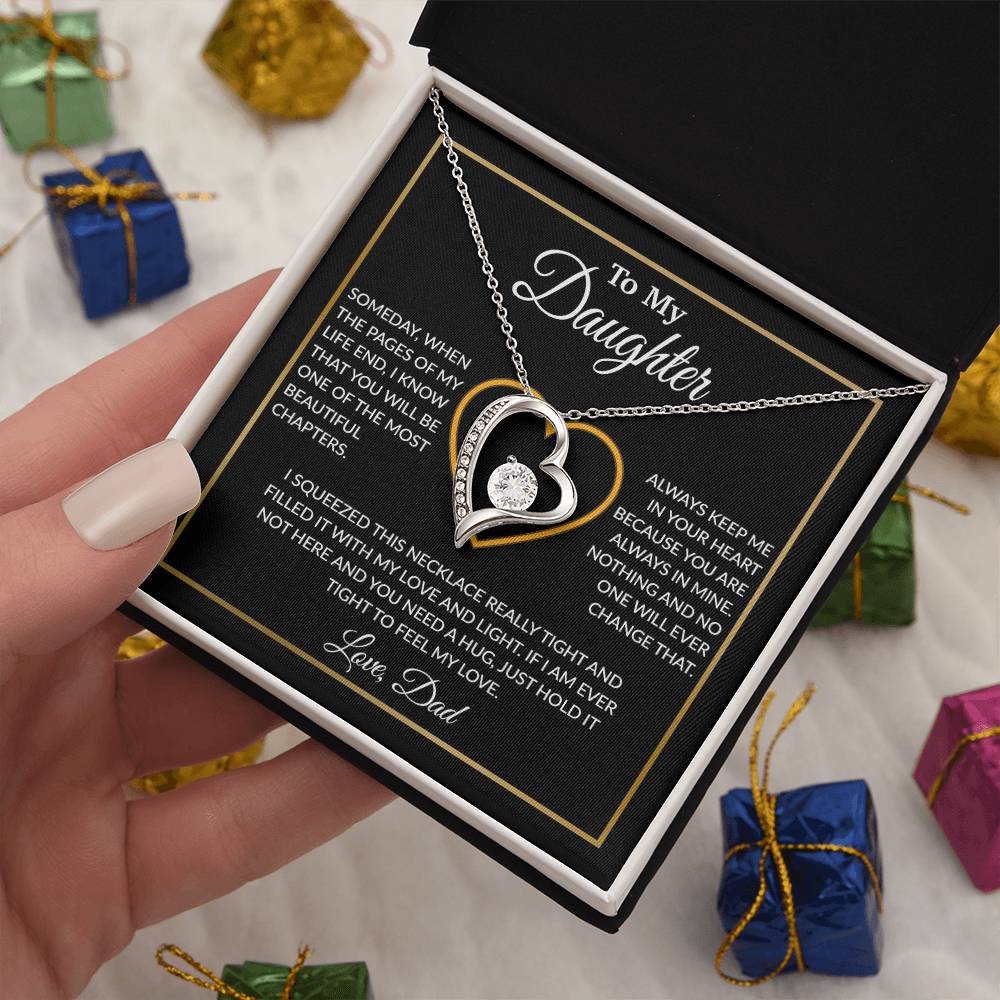 To My Daughter Necklace, Gift For Daughter From Dad, Daughter Father Necklace 7_12_Black