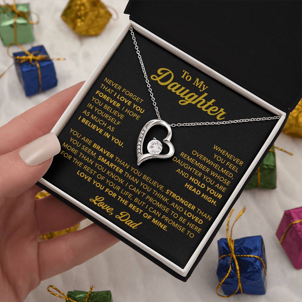 To My Daughter Necklace, Gift for Daughter from Dad, Father Daughter Necklace 26_10_Gold