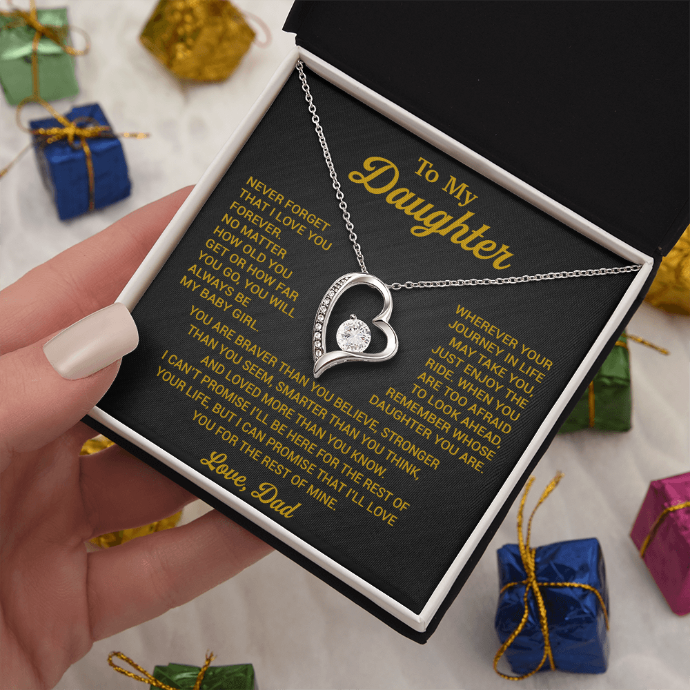 To My Daughter Necklace, Daughter Father Necklace, Daughter Gift From Dad 20_8_Gold