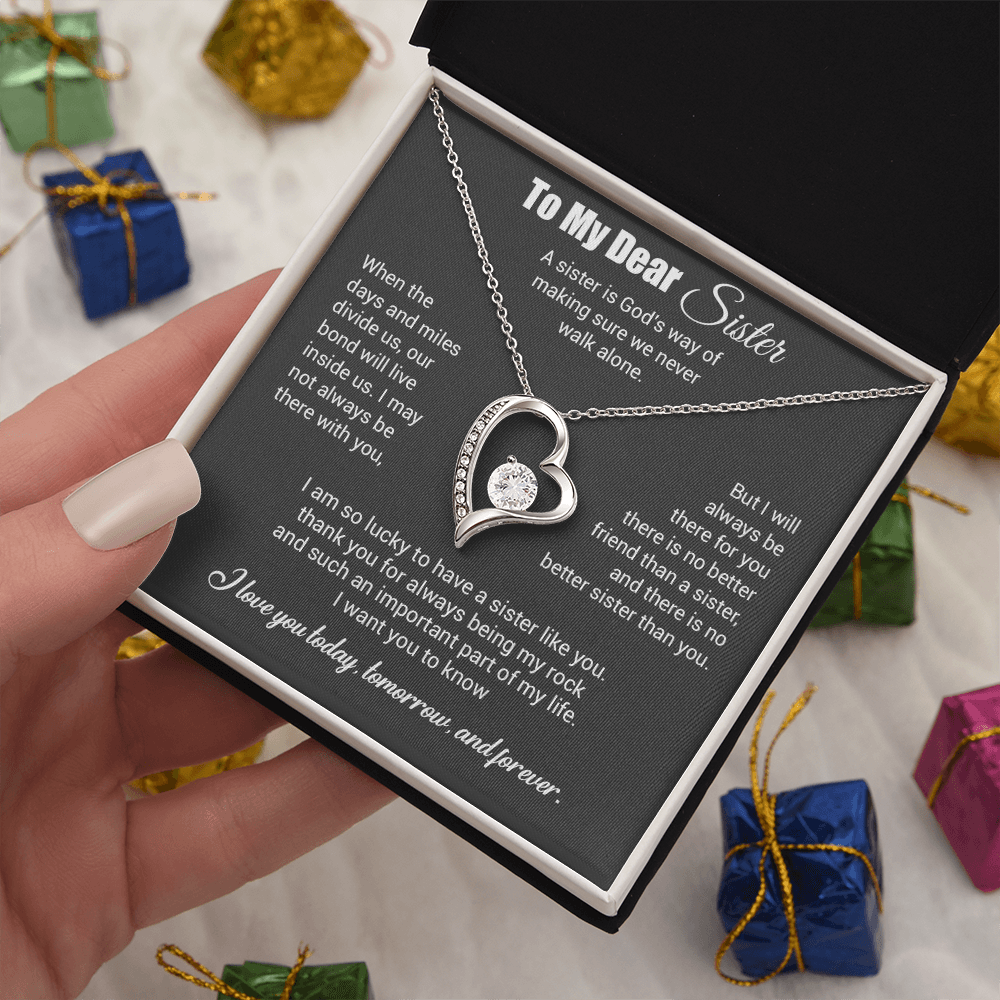 To My Sister Necklace, Brother to Sister, Birthday gift For Sister from Brother 3_4_Gray