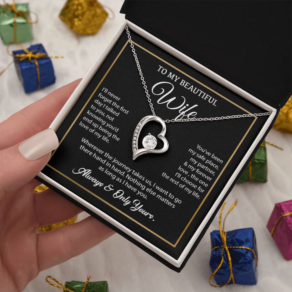 To My Wife Necklace, Gift For Wife, Anniversary Gift For Wife, Necklace For Wife 24_7_Black