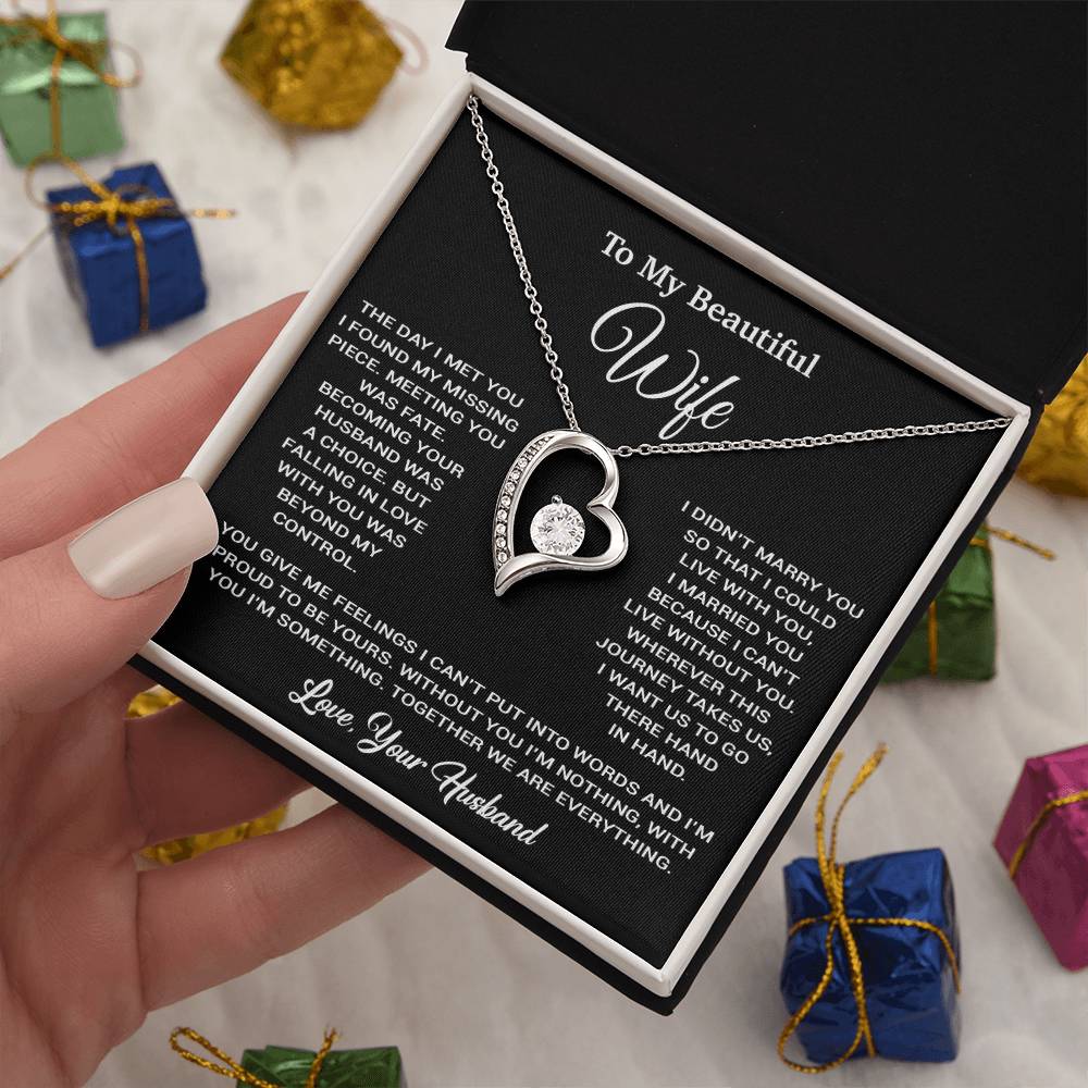 To My Wife Necklace, Vanlentines Gifts For Women, Anniversary Gift For Wife 2_2_Black