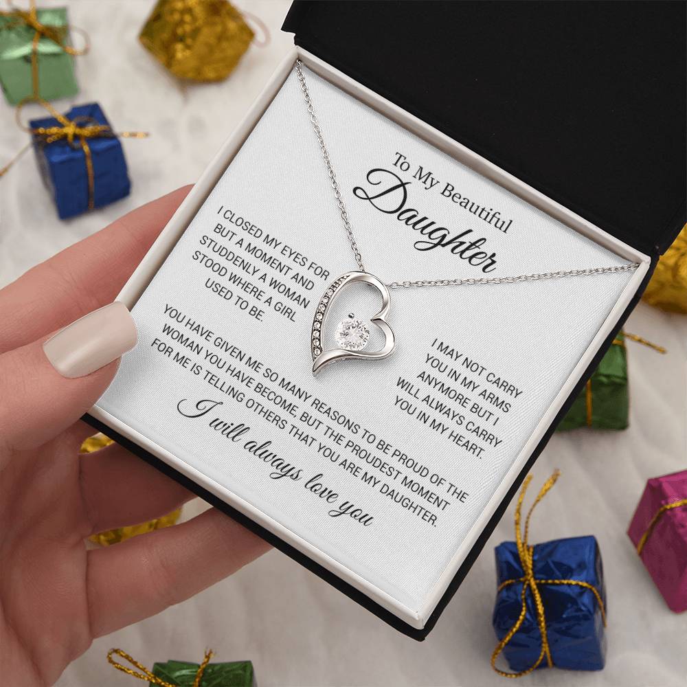 To My Daughter Necklace, Gift for Daughter from Dad, Daughter Father Necklace 24_11_White