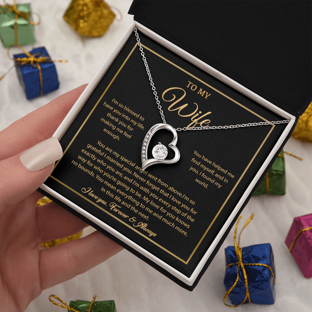 To My Wife Necklace, Gift For Wife, Anniversary Gift For Wife, Necklace For Wife 21_7_Gold