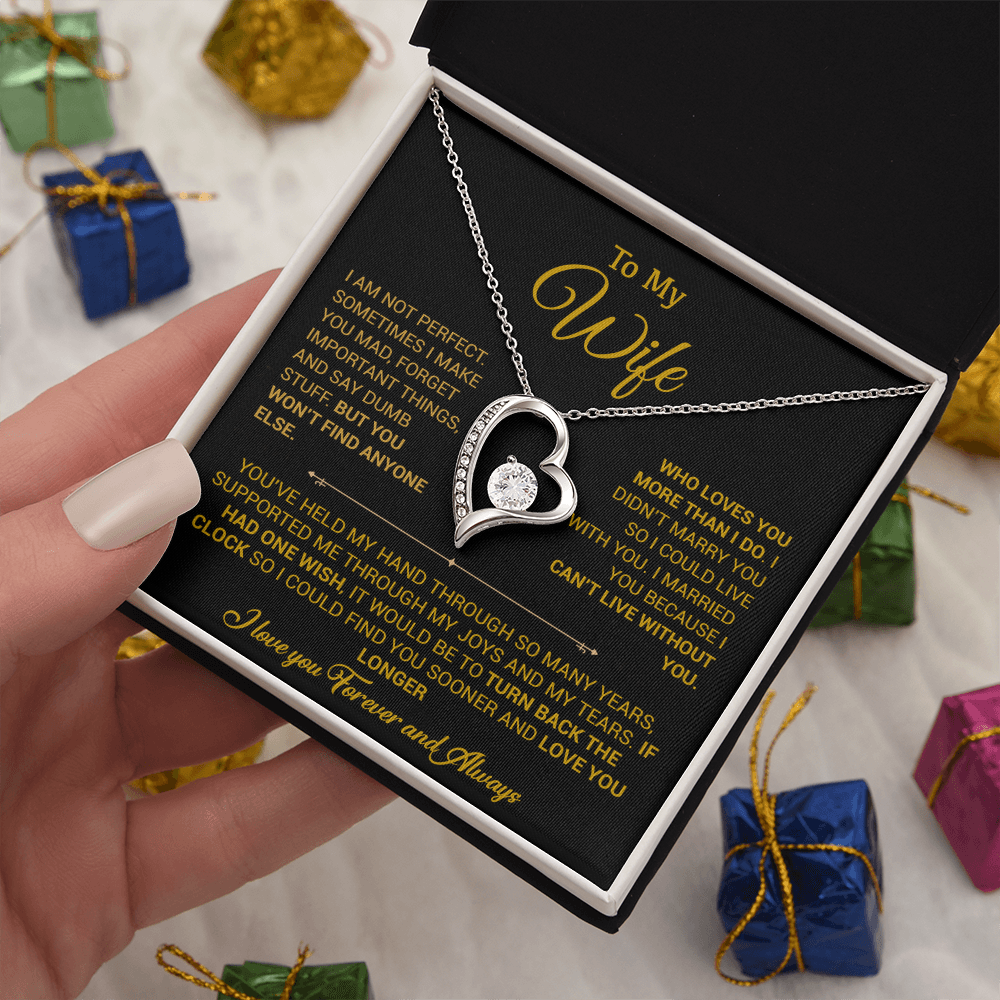 To My Wife Necklace, Gift For Wife, Anniversary Gift For Wife, Christmas Gift 1_10_Gold