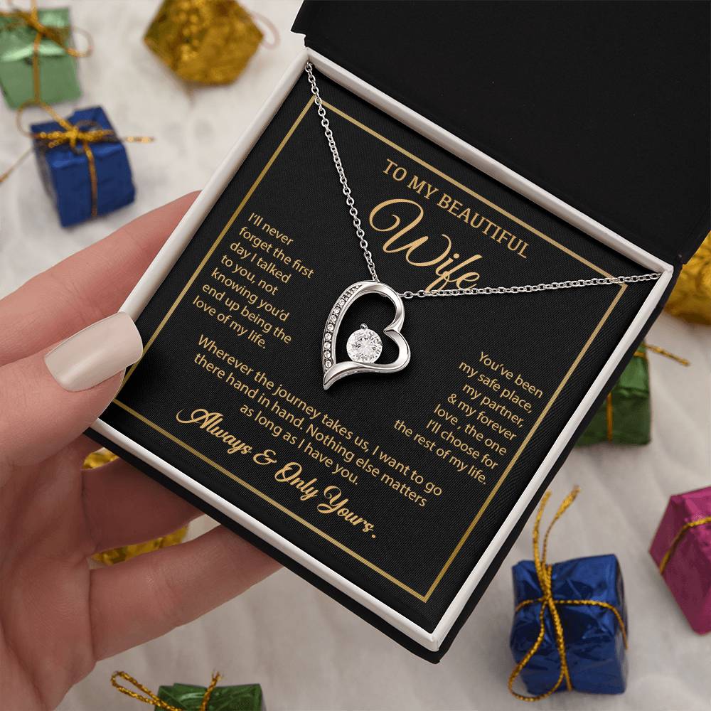 To My Wife Necklace, Gift For Wife, Anniversary Gift For Wife, Necklace For Wife 24_7_Gold