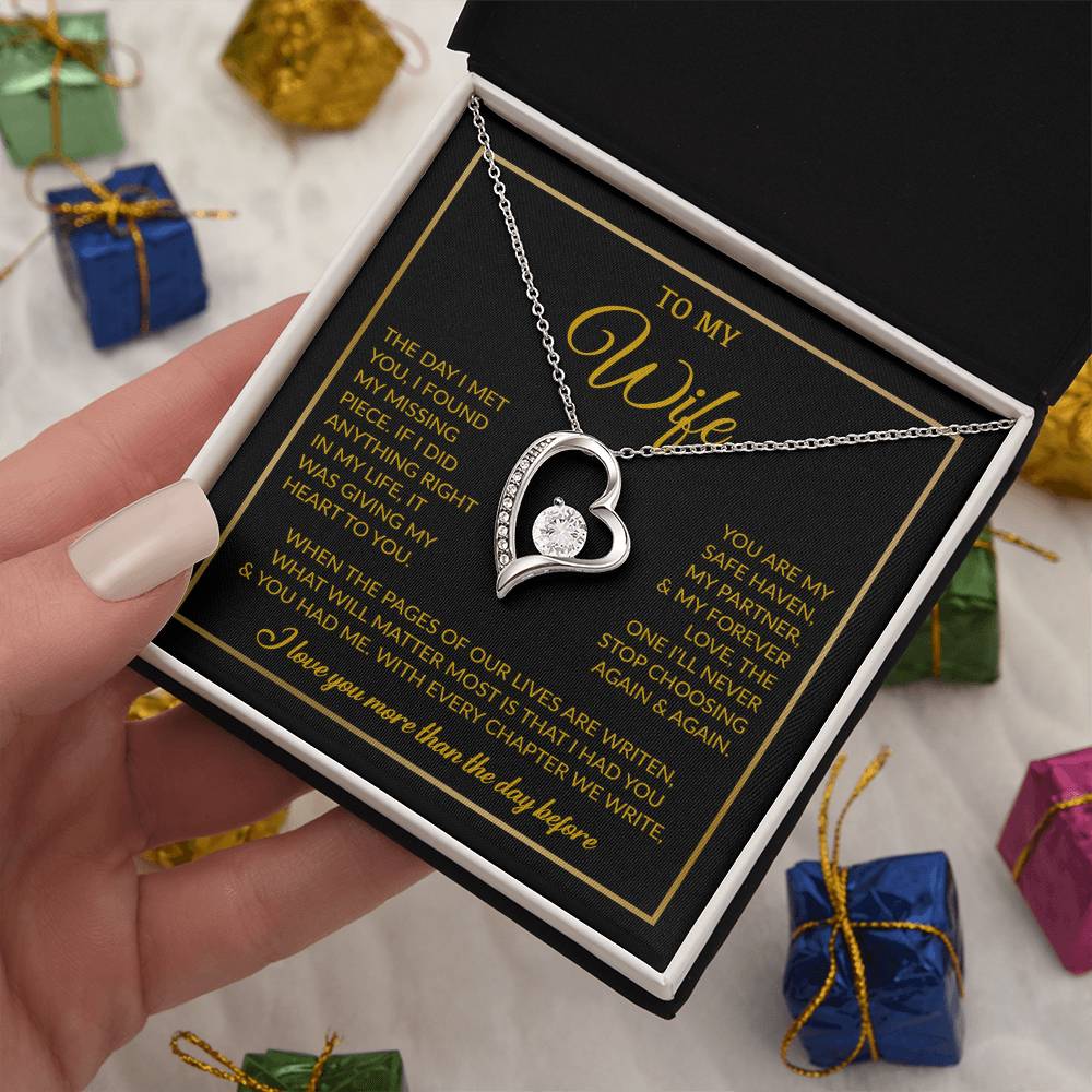To My Wife Necklace, Gift For Wife, Anniversary Gift For Wife, Necklace For Wife 26_7_Gold