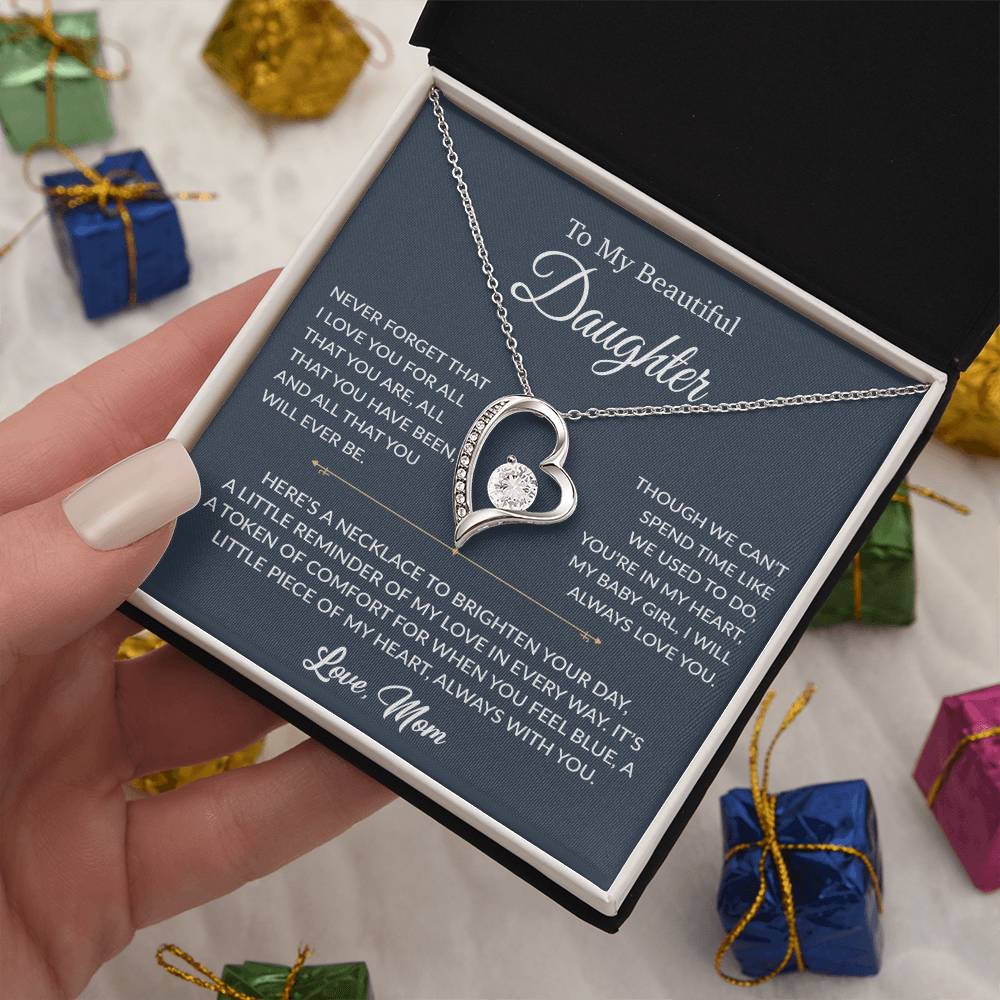 To My Daughter Necklace, Gift for Daughter from mom, Daughter mother Necklace 27_6_Blue