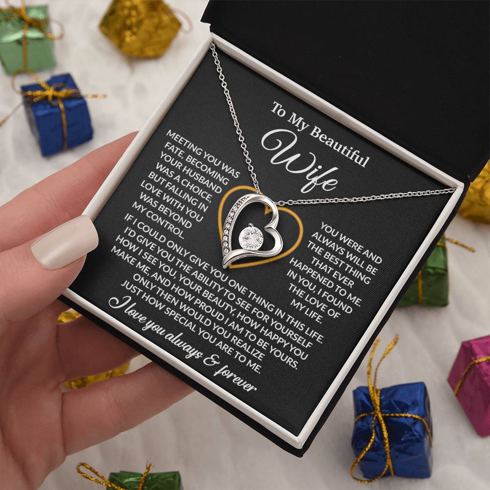 To My Wife Necklace, Wife Gift from Husband, Christmas Gift 27_11_Black