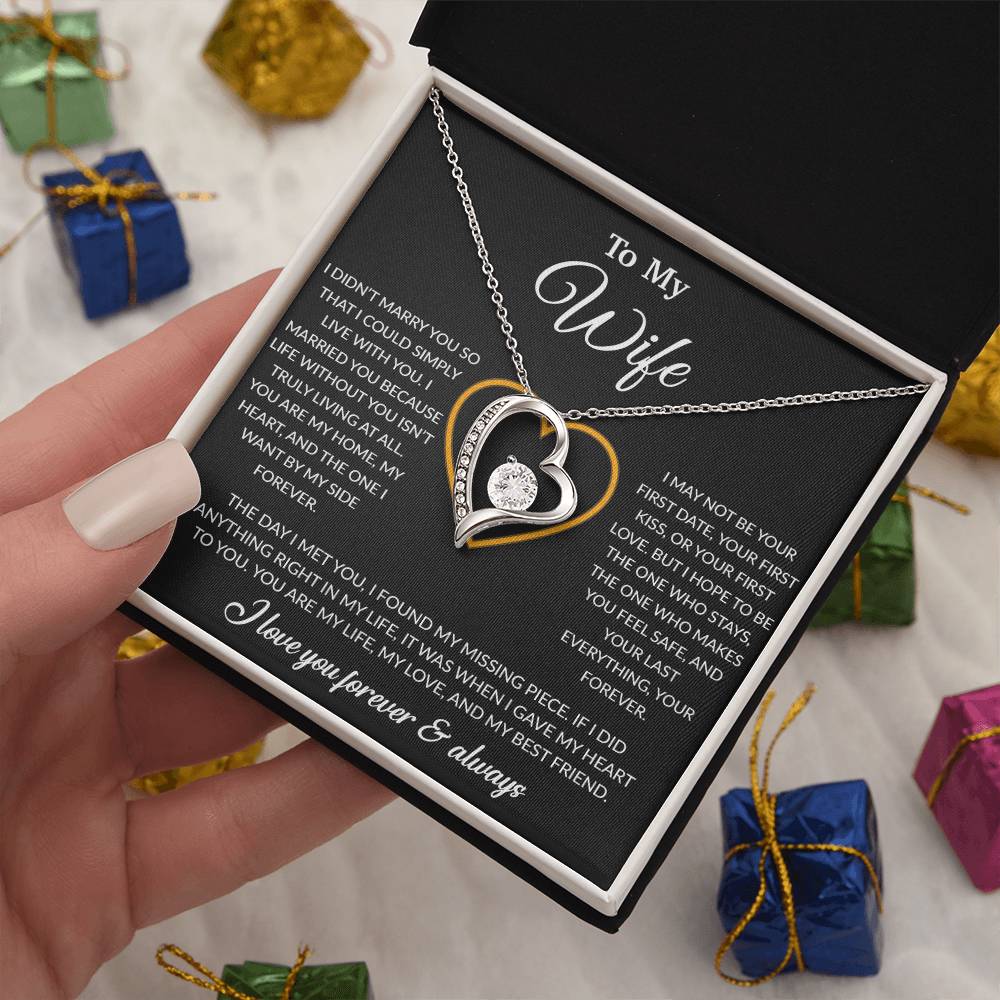 To My Wife Necklace, Gift For Wife, Anniversary Gift For Wife, Necklace For Wife 24_2_Black