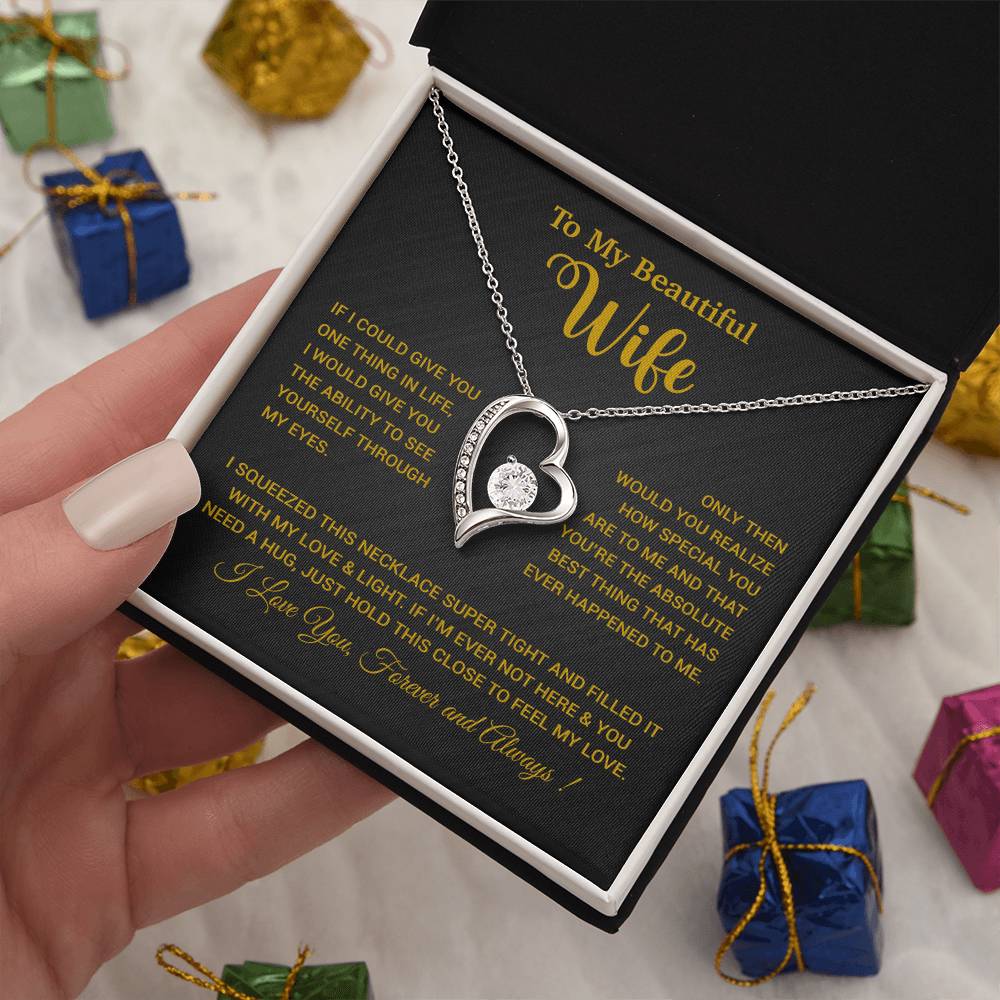 To My Wife Necklace, Wife Gift From Husband, Wife Husband Necklace, Christmas Gift 19_9_Gold