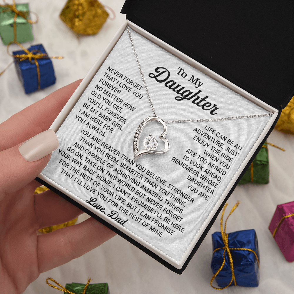 To My Daughter Necklace, Daughter Father Necklace, Daughter Gift From Dad 22_8_White