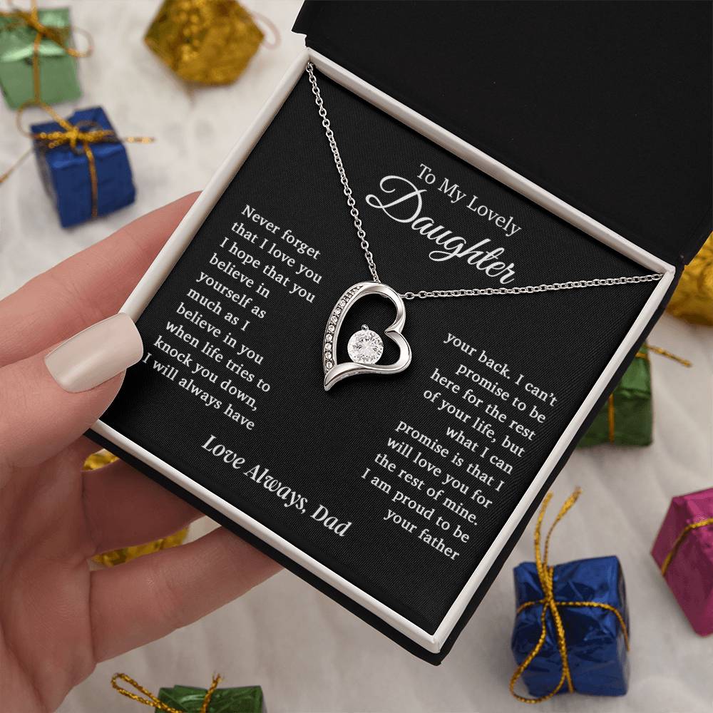 To My Daughter Necklace, Daughter Father Necklace, Daughter Gift From Dad 6_12_Black