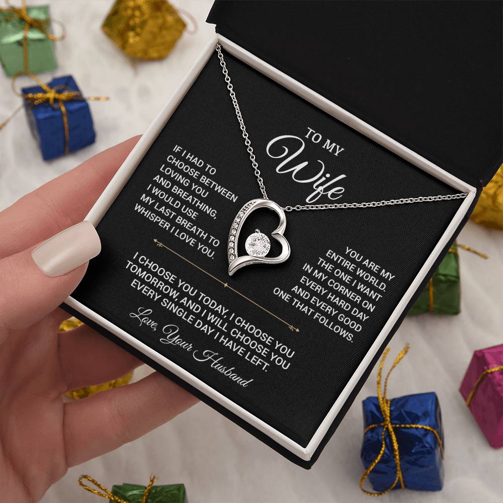 To My Wife Necklace, Gift For Wife, Anniversary Gift For Wife, Christmas Gift 20_9_Black