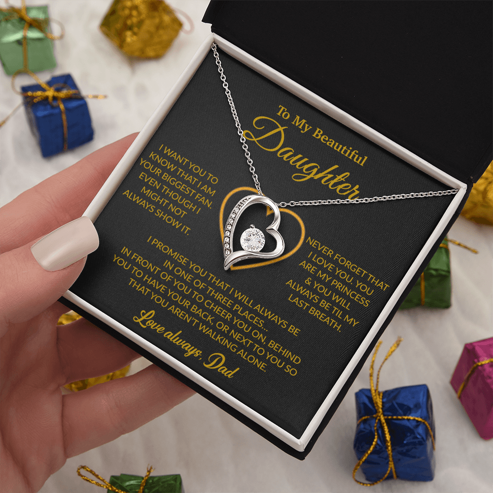 To My Daughter Necklace, Gift for Daughter from Dad, Father Daughter Necklace 17_6_Gold