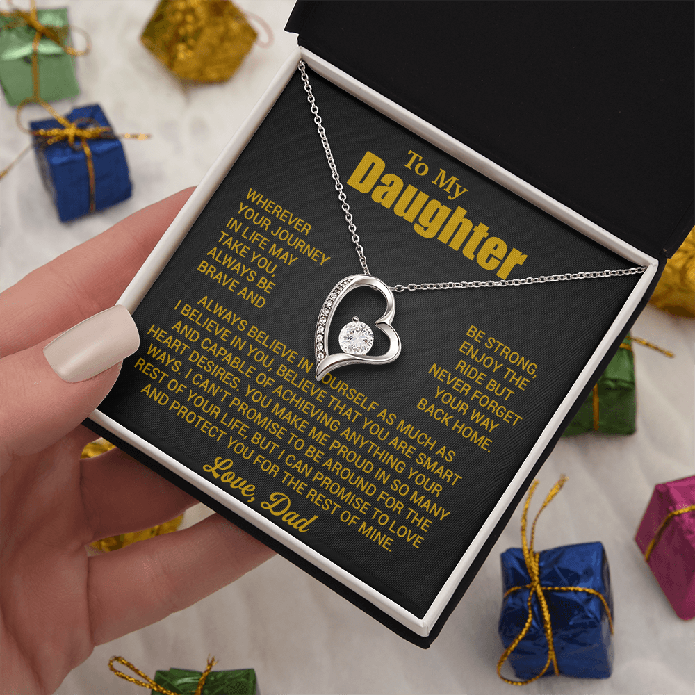 To My Daughter Necklace, Daughter Father Necklace, Daughter Gift From Dad 31_7_Gold