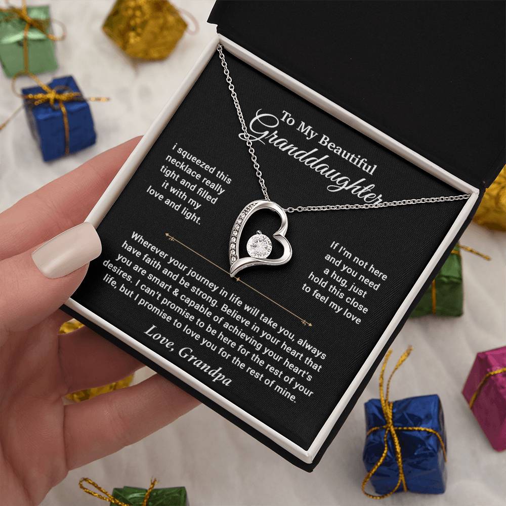 To My Granddaughter Necklace, Birthday Gift For Granddaughter, Birthday Gifts 11_6_Black