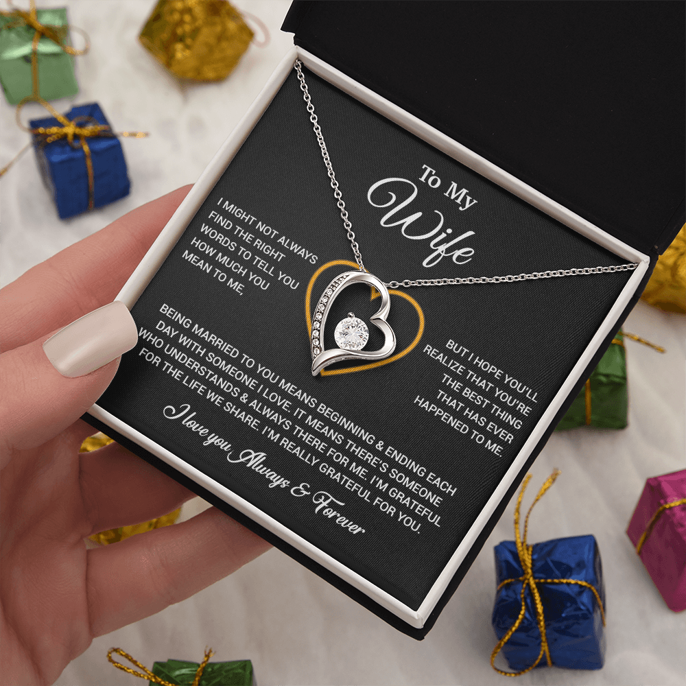 To My Wife Necklace, Gift For Wife, Anniversary Gift For Wife, Necklace For Wife 20_6_Black