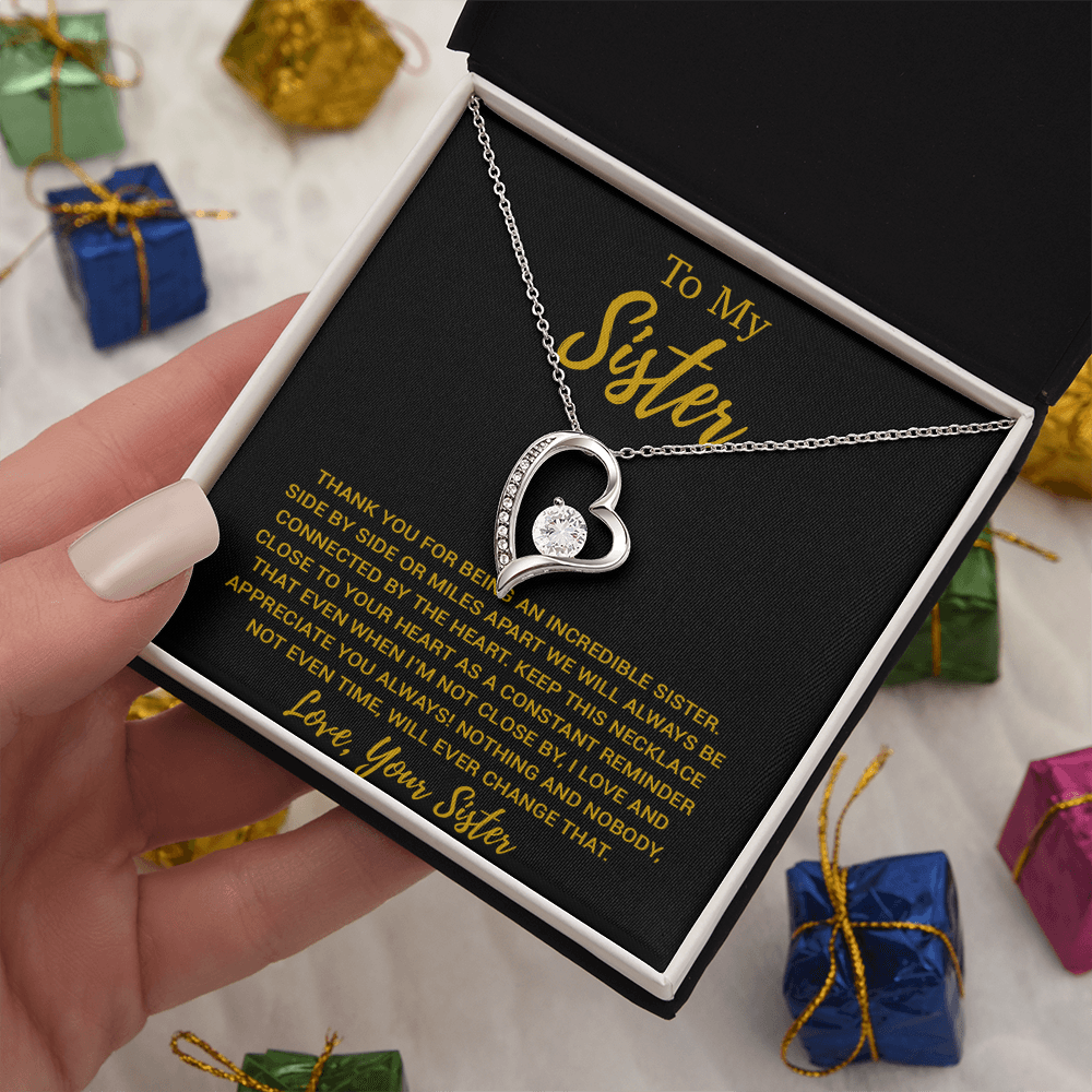 To My Sister Necklace, Brother to Sister, Birthday gift For Sister from Brother 13_8_Gold