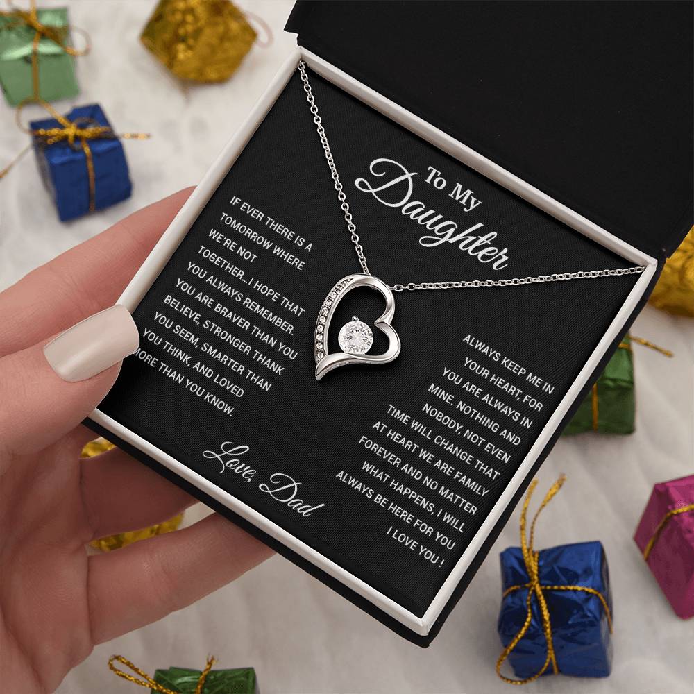To My Daughter Necklace, Gift for Daughter from Dad, Father Daughter Necklace 26_3_Black