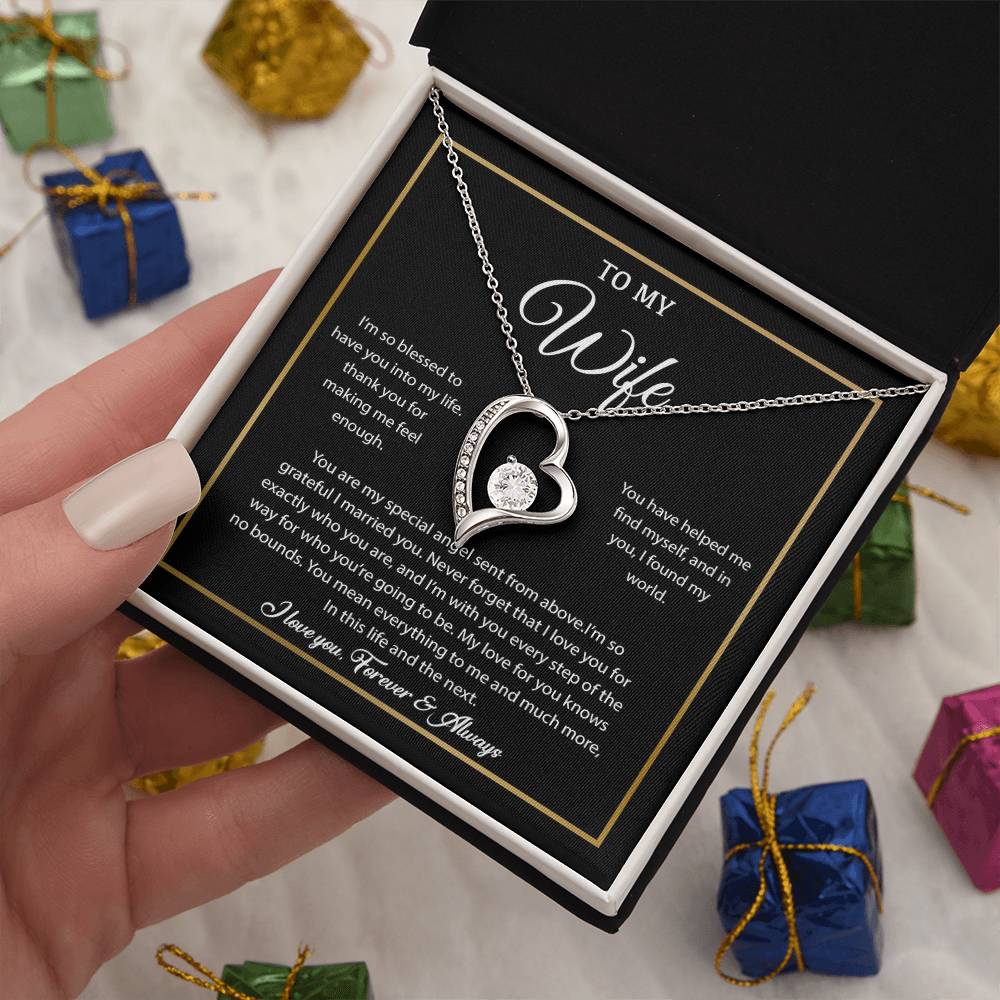 To My Wife Necklace, Gift For Wife, Anniversary Gift For Wife, Necklace For Wife 21_7_Black