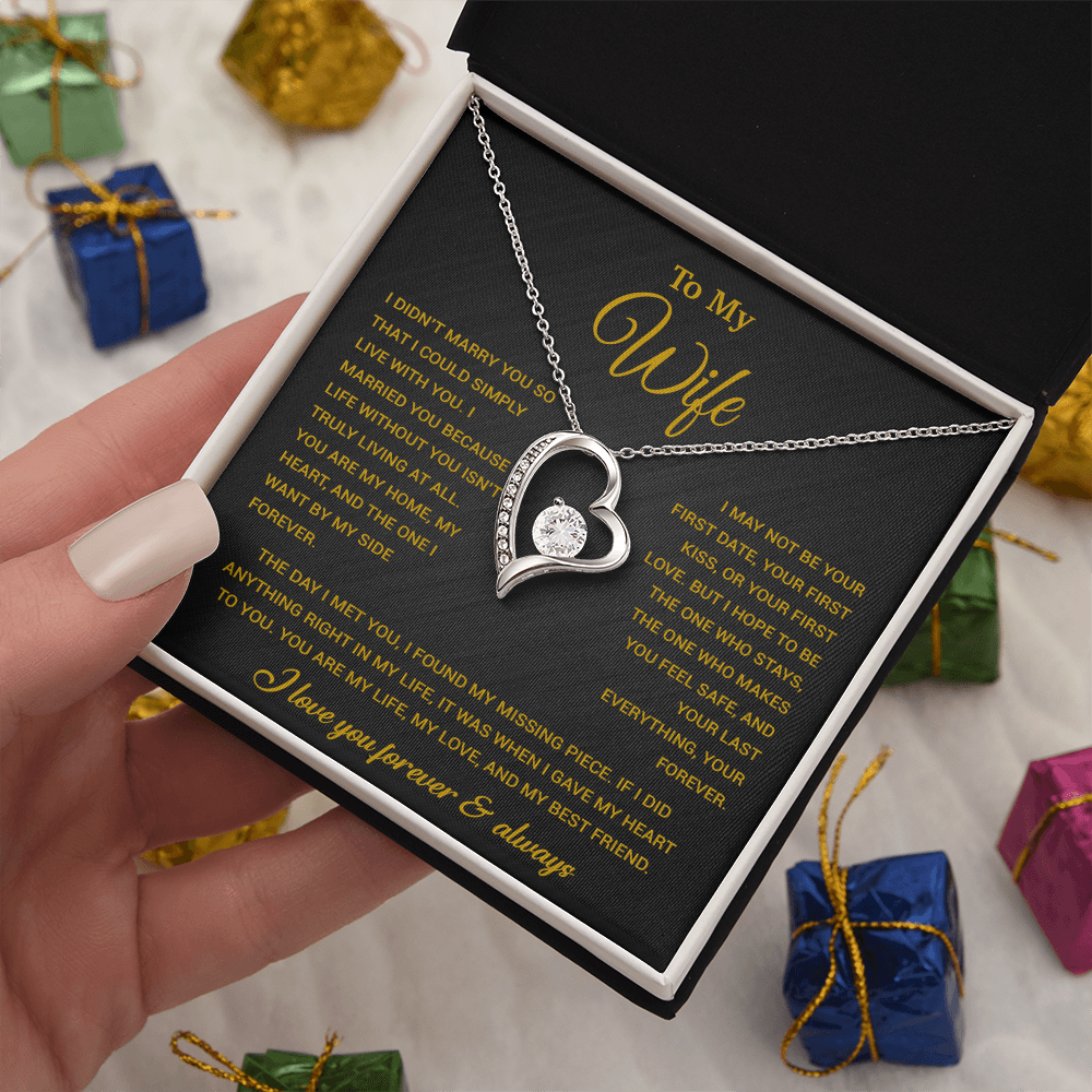 To My Wife Necklace, Gift For Wife, Anniversary Gift For Wife, Necklace For Wife 21_9_Gold