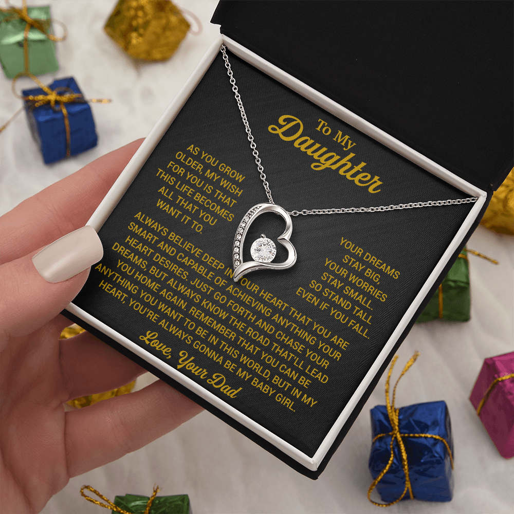 To My Daughter Necklace, Daughter Father Necklace, Daughter Gift From Dad 1_8_Gold