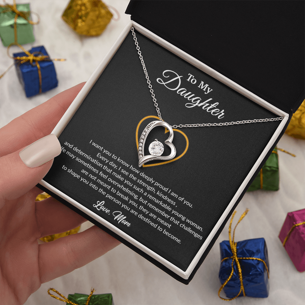 To My Daughter Necklace, Gift for Daughter from Dad, Father Daughter Necklace 10_8_Black