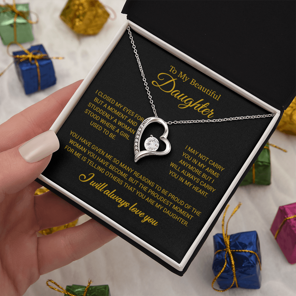 To My Daughter Necklace, Gift for Daughter from Dad, Daughter Father Necklace 24_11_Gold