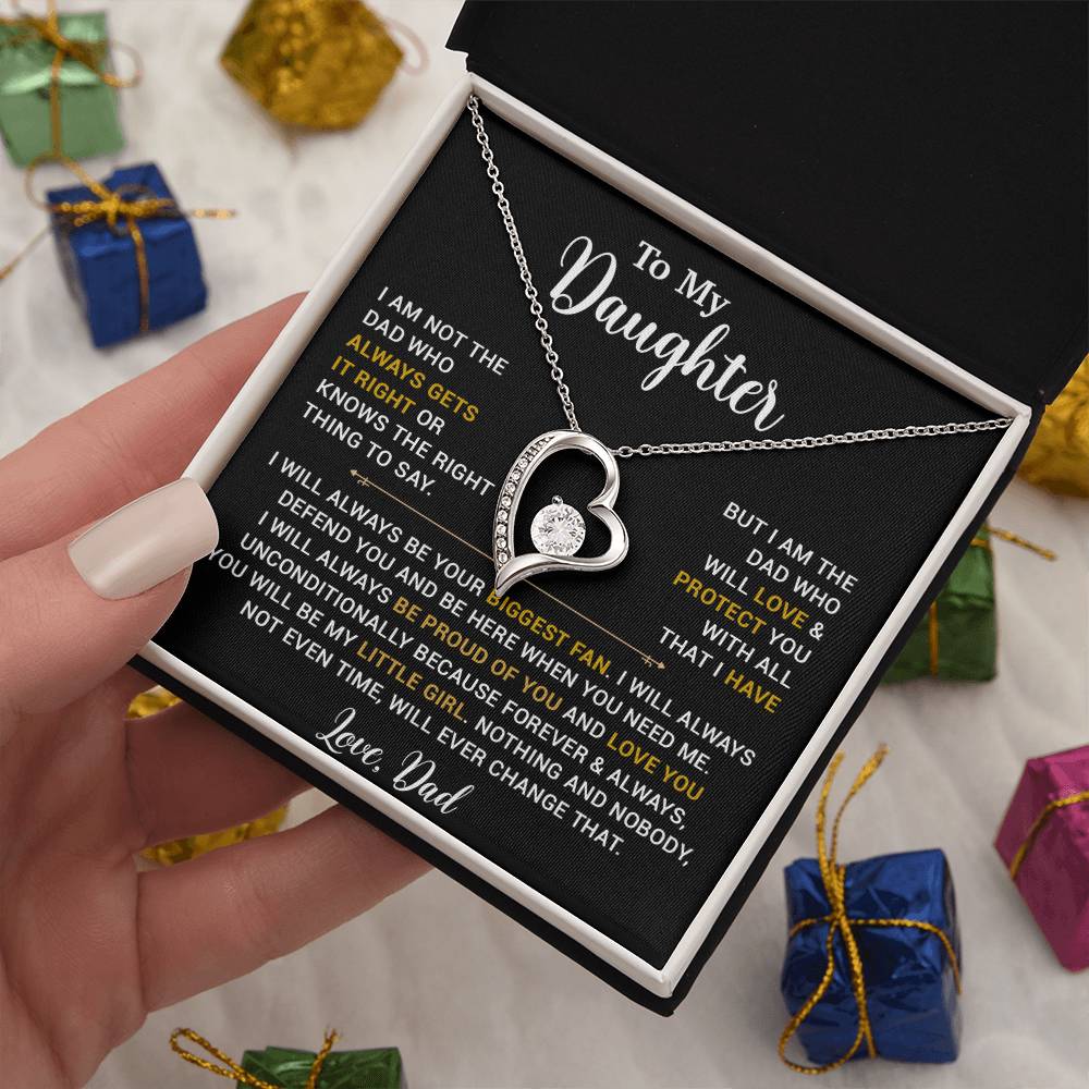 To My Daughter Necklace, Gift for Daughter from Dad, Father Daughter Necklace 13_4_Gold