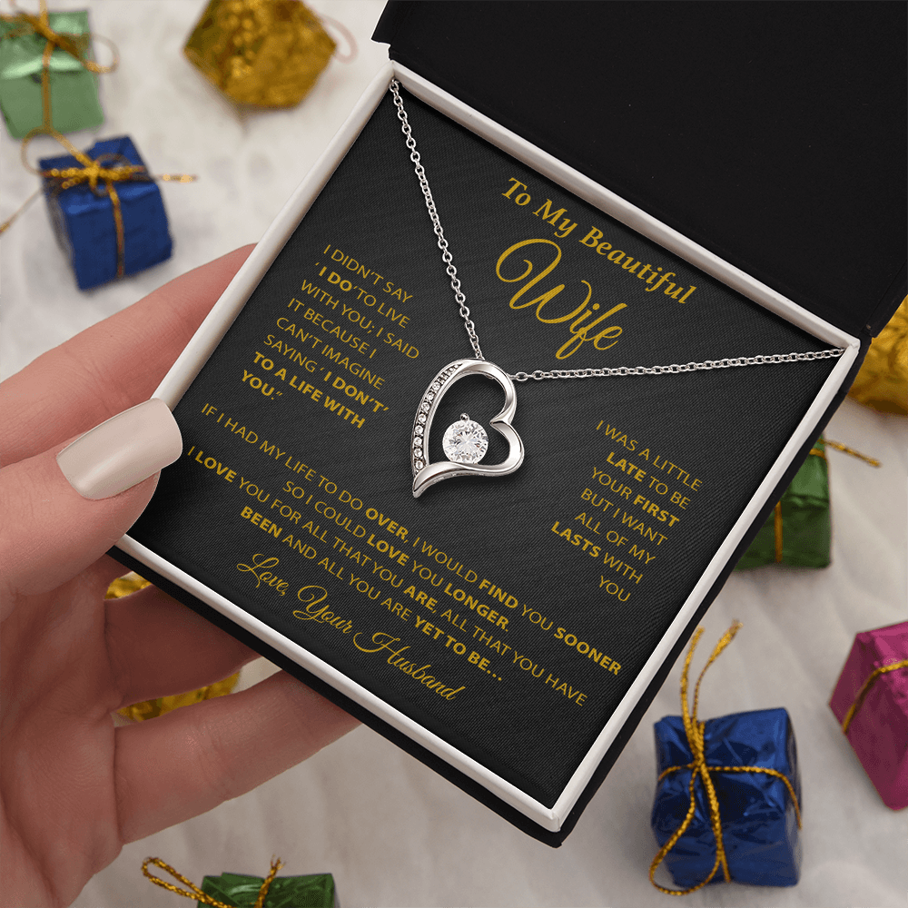 To My Wife Necklace, Wife Gift from Husband, Wife Birthday Gift, Birthday Gift 20_2_Gold