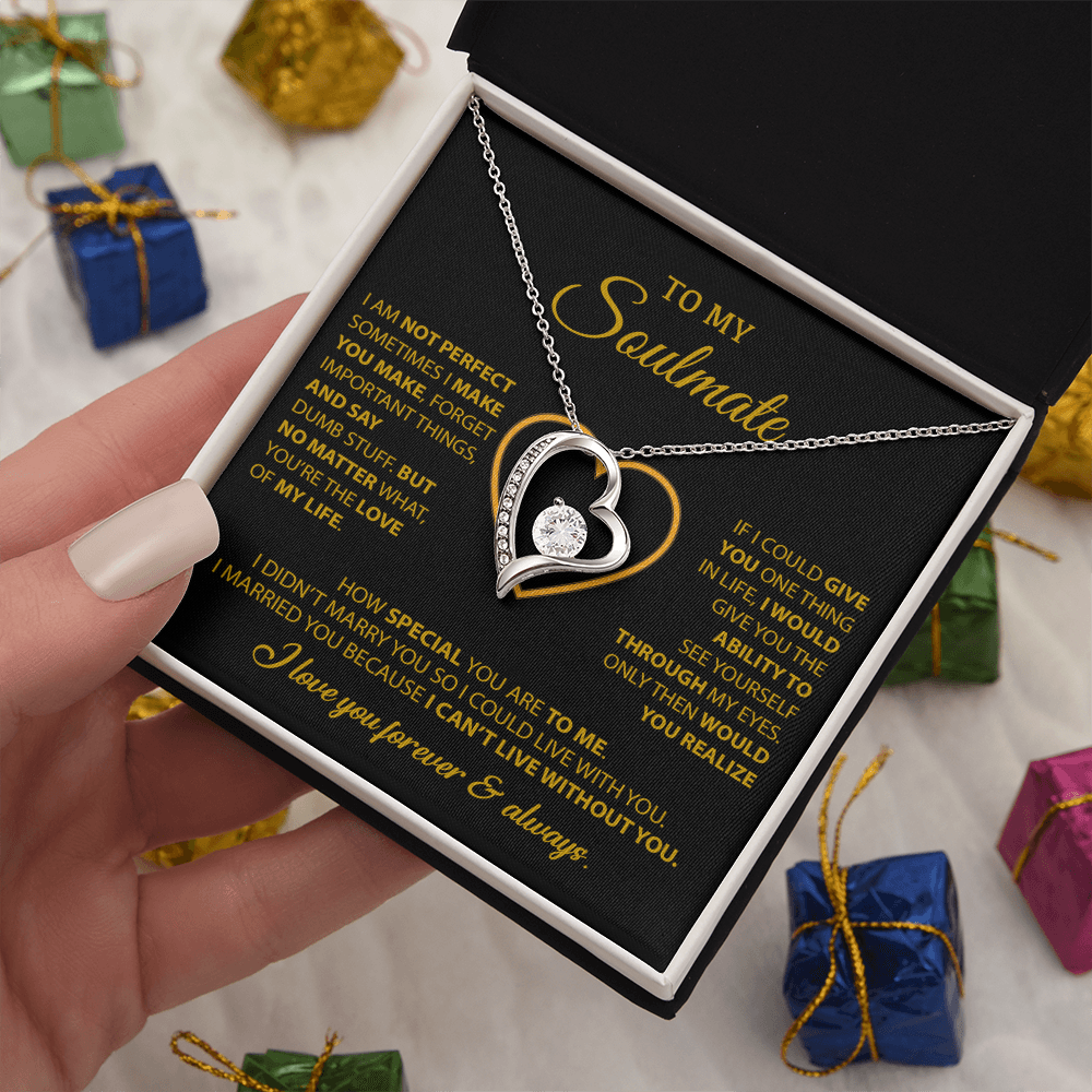 To My Soulmate Necklace, Gift For Wife From Husband, Valentines Gift For Wife 12_2_Gold