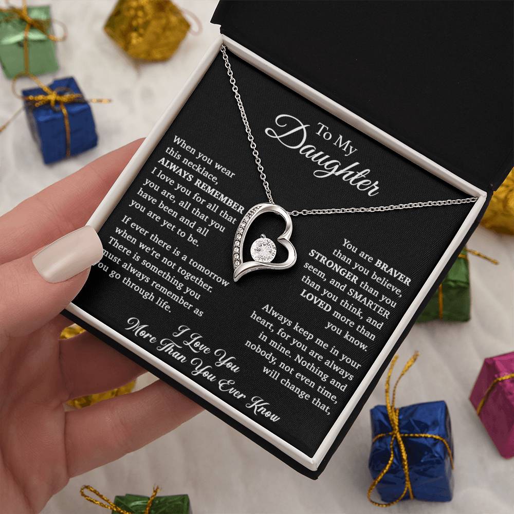 To My Daughter Necklace, Daughter Father Necklace, Daughter Gift From Dad, Mom 15_11_Black