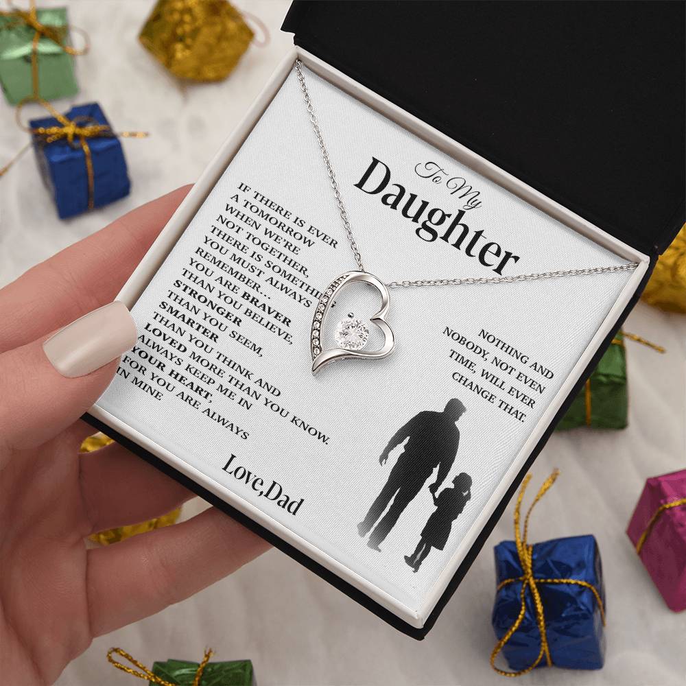To My Daughter Necklace, Gift for Daughter from Dad, Father Daughter Necklace 29_11_White