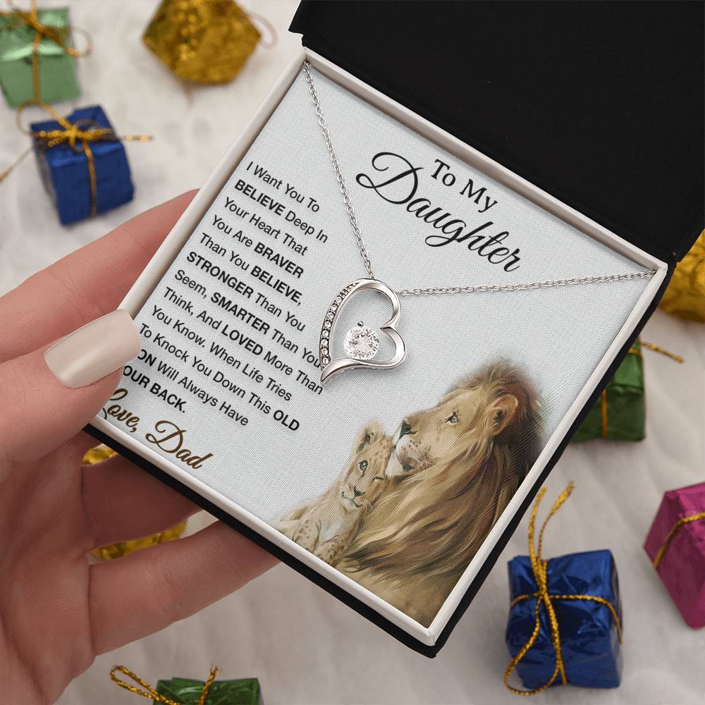 To My Daughter Necklace, Xmas Gift For Daughter From Dad, Daughter Father Lion 29_8